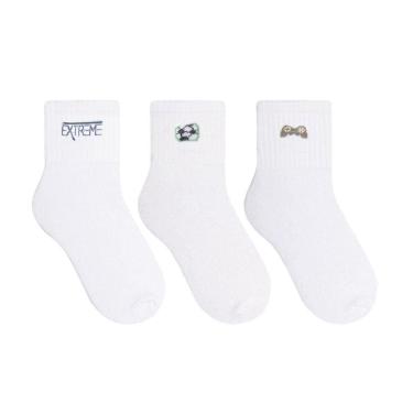 Imagem de KIT com 3 pares de meias esportiva juvenil Selene 