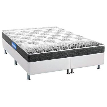 Imagem de  Cama Box King: Colchão Espuma Probel Guarda Costas Black + Base CRC Courano White(193x203)