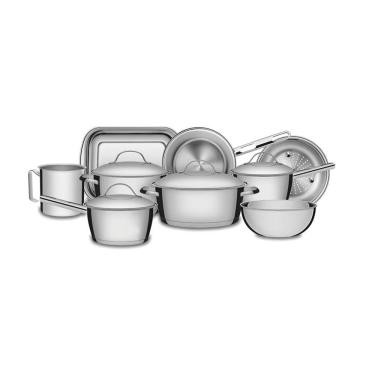 Imagem de Jogo De Panelas Inox Fundo Triplo Allegra 9 Peças Tramontina