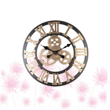 Imagem de Alipis 1 Unidade relógio de parede de decoração de arte decoração steampunk relógio de engrenagem decoração vintage relógio pendurado relógio de parede para casa decorar grande relógio 3d