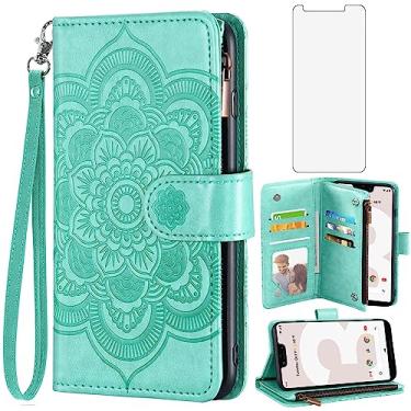Imagem de Asuwish Capa de telefone para Google Pixel 3a XL capa carteira com protetor de tela de vidro temperado e flor flip porta-cartão de crédito suporte acessórios para celular Pixel3aXL Pixle 3aXL A3