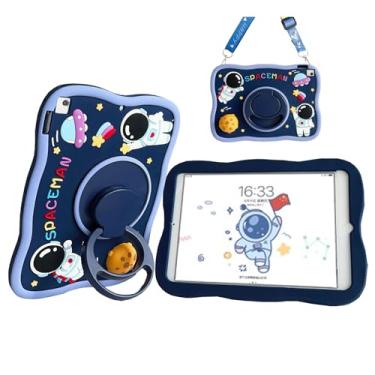 Imagem de Vorhcaum Capa de silicone para Galaxy Tab S6 Lite de 10,4 polegadas 2022/2020 para meninas fofas 3D Kawaii com alça de ombro de 360° para tablet Tab S6 Lite SM-P610/P613/P615/P619(estrela)