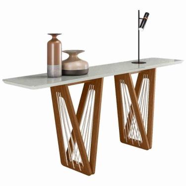 Imagem de Aparador Buffet áustria C03 135 Cm Cor Laca Off White/caramelo