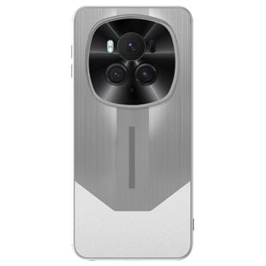 Imagem de LTLMYDAM Capa para Honor Magic 6Pro/6, capa de couro escovado galvanizado, proteção de lente, capa ultrafina de silicone macio, prata, 6Pro