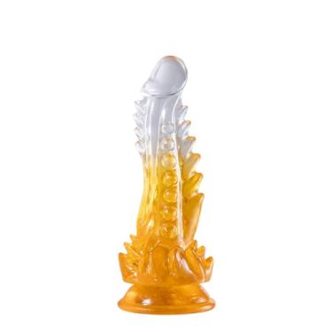 Imagem de MIFEIER Dildo Sex Toy 8.86 Inch Transparent Anal Toy Soft TPE Material Intense G-Spot Pleasure Adult Sex Toy for Women (Orange)