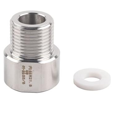 Imagem de Conector adaptador regulador de CO2, adaptador de cilindro regulador de CO2 de alumínio, conector pneumático, acessórios para aquário de cerveja caseira (W21,8 a G5/8)