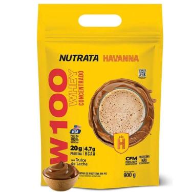Imagem de Whey Protein W100 Doce de leite Havanna Nutrata 900g Refil Rende 30 Doses-Unissex