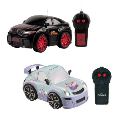 Imagem de Kit Veículo Controle Remoto Homem-Aranha High Speed - Cinza + Veículo Controle Remoto Frozen Snow Machine - Azul