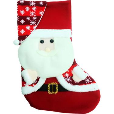 Imagem de Bota Meia Enfeite Decoração Decoração Natal Papai Noel Em Feltro 50cm
