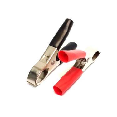 Imagem de 10 Pares Garra Jacaré 75mm Média para Cabos Vermelha e Preta - NTV