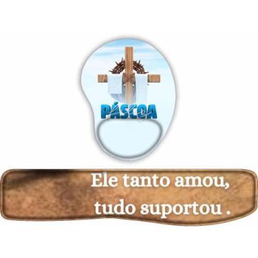 Imagem de KIT Mouse Pad + Apoio de teclado Imagens Do Real Signficado Da  Páscoa