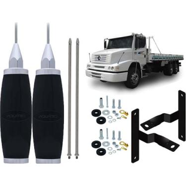 Imagem de Antena Móvel Px Inox 2,70 metros Alongador 40cm Suporte Dianteiro Merc