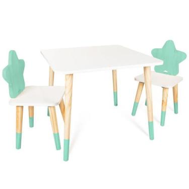 Imagem de Kit Mesa e 2 Cadeiras Infantil Estrela - Eita Casa Perfeita, Verde Cla