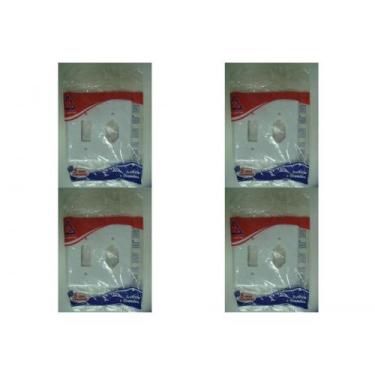 Imagem de Kit C/4 - Placa Perlex Branca 4X4 (1 Saida+Tomada) 23Pl1/1T, Branco