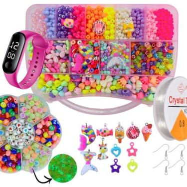 Imagem de Kit Miçangas Infantil 3500 peças Para Montar Pulseiras Bolinhas - Cant