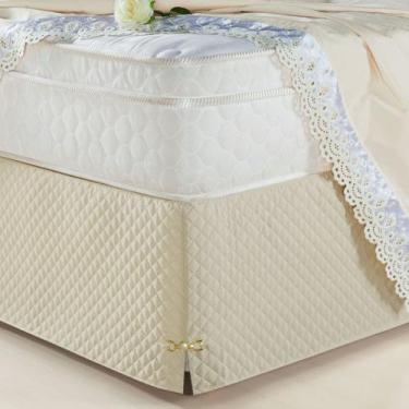 Imagem de Saia Box Veneza Queen Bege - Decorativa Enxovais