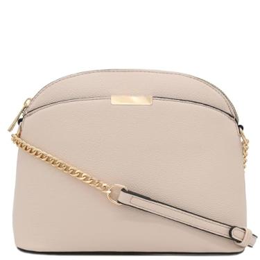 Imagem de FashionPuzzle Bolsa tiracolo pequena de couro sintético com alça de corrente, Nude., One Size