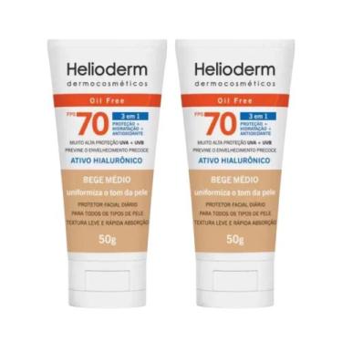 Imagem de Kit C2 Protetor Solar Facial Bege Médio FPS70  Helioderm - Kley Hertz 