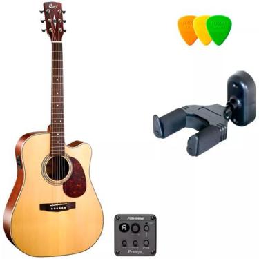 Imagem de Violão Elétrico 6 Cordas Cort MR600F Fishman Natural + Suporte de Pare