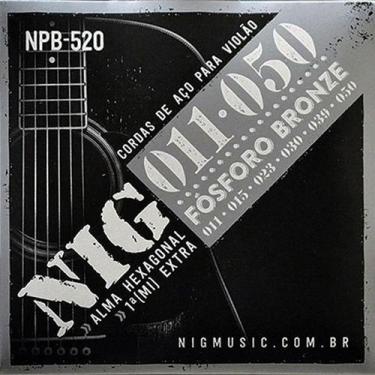 Imagem de Kit 3 Encordoamento Violão Aço 011 NIG Phosphor Bronze NPB520