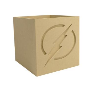 Imagem de Caixa Organizador 3D Modelo Flash 30x26x25 Mdf 6mm Madeira  - Atacadão