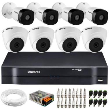 Imagem de Kit 8 Câmeras de Segurança Intelbras Completo Dvr 8 ch + 8 Câmeras VHC