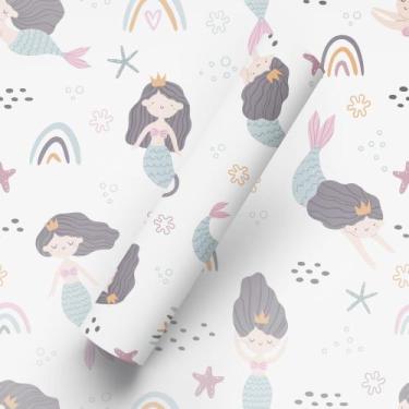 Imagem de Papel De Parede Adesivo Tema Sereia E Arco Menina Quarto - Bazar Dos Q