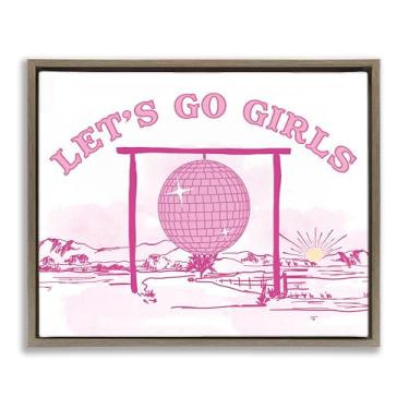 Imagem de Stupell Industries Go Girls Western Disco Emoldurado Tela de Parede Design de Parede por Daniela Santiago, Moldura Flutuante Marrom, 53 x 43 cm