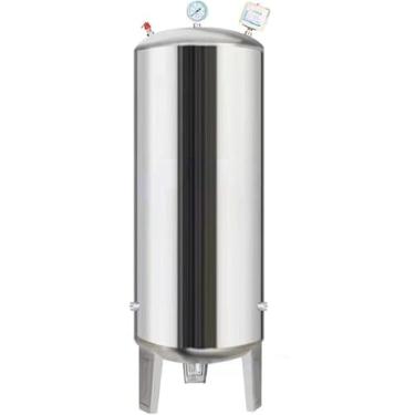 Imagem de Tanque de armazenamento de água pressurizada 15 25 40 50 65 80 galões, porão de aço inoxidável/tanques de pressão de cozinhas para bombas de poço, recipientes verticais de água potável, 100L