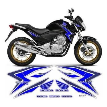 Imagem de Kit Adesivos Carenagem Honda Cb 300r 2015 Azul - Resitank