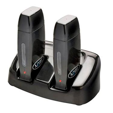 Imagem de Mega Bell, Kit completo de base dupla aquecedora de cera para depilação Roll-on, Kit com base e 2 aparelhos Roll-on, Cera-Matic Roll-on, Preta