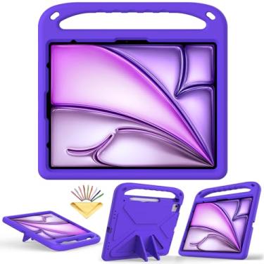 Imagem de UUcovers Capa infantil para iPad Air de 13 polegadas M2 2024 e iPad Pro 13 M4 2024 e iPad Pro 12.9 6ª/5ª/4ª/3ª geração (2022/2021/2020/2018) com suporte/alça/suporte de lápis menina menino, roxo
