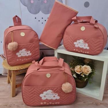 Imagem de Kit Bolsa Saída Maternidade nuvem - Mk baby, rose
