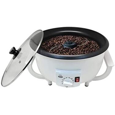Imagem de Torradeira de grãos de café elétrica máquina torradeira de café doméstica pequena torradeira de grãos de amendoim com rotação em forma de tambor elétrico de aço inoxidável