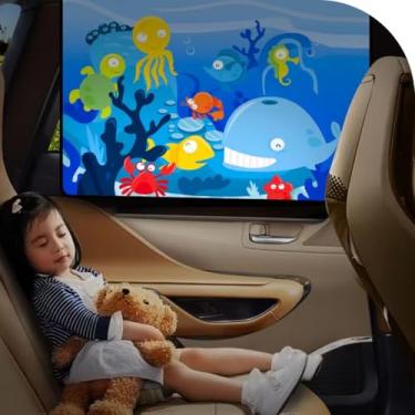 Imagem de Cortina tapa sol para janela do carro, para proteção de crianças e bebês, blackout com proteção UVA-UVB