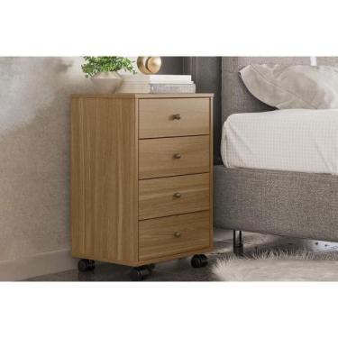 Imagem de Gaveteiro p/ Escritório Presence c/ 4 Gavetas Amêndola Touch - Demóbil