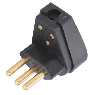 Imagem de Plugue Angular Preto 2P+T de 20 Ampères e 250 Volts - 57401114 - TRAMO