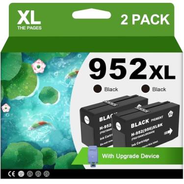 Imagem de Cartuchos de tinta preta 952XL com dispositivo de substituição para HP 952XL cartuchos de tinta preta para impressoras HP Officejet Pro 7740 8720 8710 8210 8715 8740 8702 8730 8725 (952XL BK alto