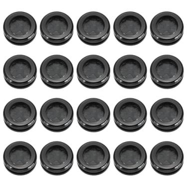 Imagem de PATIKIL Ilhós de borracha 9/40.6 cm, 20 peças de cabos redondos de dois lados, ilhós, capas flexíveis para mesa, escritório, casa, mesa, bancada, preto