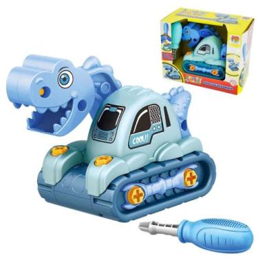 Imagem de Carrinho Coleção Aprenda A Montar Dino Escavadeira Dm Toys 3+ DMT 6326