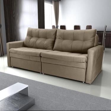 Imagem de Sofá-cama Nayla 3 Lugares Retrátil Veludo Turkey Bege Claro - Matrix