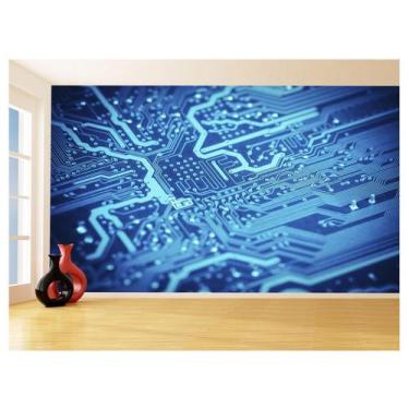 Imagem de Papel De Parede 3D Tecnologia Computadores Chips 3,5M Tec21 - Você Dec