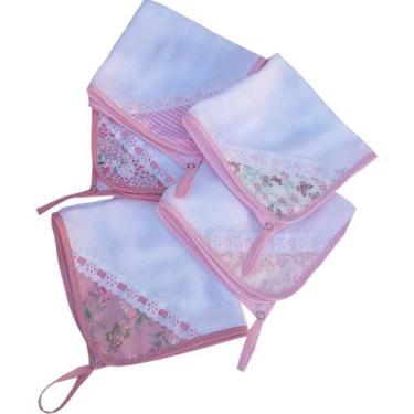 Imagem de Kit com 5 Fraldinhas de Boca Bebê com Porta Chupeta - Mãe e Filho Enxo