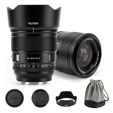 Imagem de VILTROX Lente Pro 27 mm f/1.2 E Mont para lente Sony, lente retrato APS-C sem espelho para câmeras Sony E-Mount A7II A7RII A7SII A7SIII A7III A7III A7IV A7RV A9 A9II FX3 FX6 ZVE1 A6600 A6500 A6400