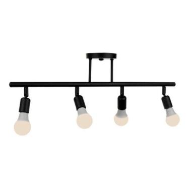 Imagem de Luminária Teto Spot Trilho 4 Direcionável Preto - Om Luz, 220V