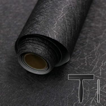Imagem de Abyssaly Papel de parede removível espesso de seda preta com kit 39,9 cm x 1,000 cm