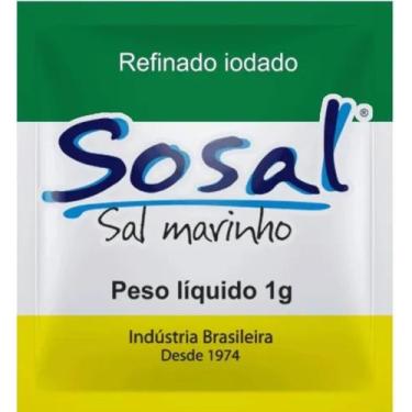 Imagem de SAL SACHÊ REFINADO 1g CAIXA COM 2000 UNIDADES - SOSAL