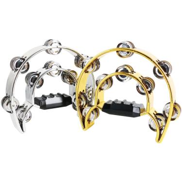 Imagem de Pandeiro EASTROCK Double Row Metal Bell Handheld, pacote com 2 unidades