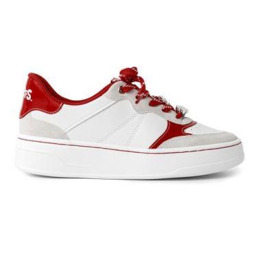Imagem de Tênis Smurfs Anabela Médio Branco Neve com Vermelho - PICCADILLY, 35