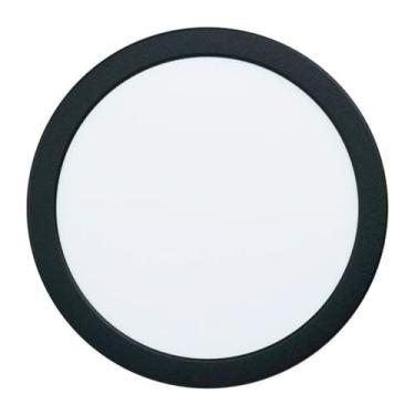 Imagem de Plafon LED 25W Sobrepor Redondo Preto 6500K Iluminação Eficiente e Design Moderno